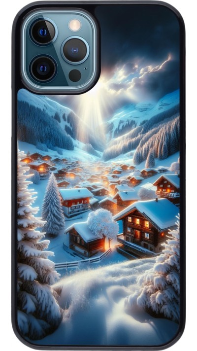 iPhone 12 / 12 Pro Case Hülle - Berg Schnee Licht