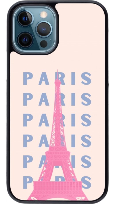 iPhone 12 / 12 Pro Case Hülle - Paris Pink Print