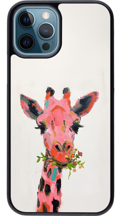 iPhone 12 / 12 Pro Case Hülle - Pink Girafe Paint