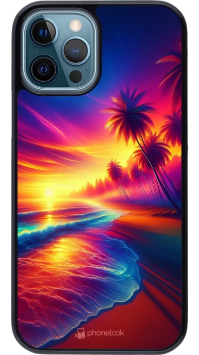 iPhone 12 / 12 Pro Case Hülle - Strand Sonnenuntergang auffällig