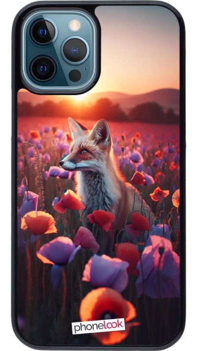 iPhone 12 / 12 Pro Case Hülle - Purpurroter Fuchs bei Dammerung