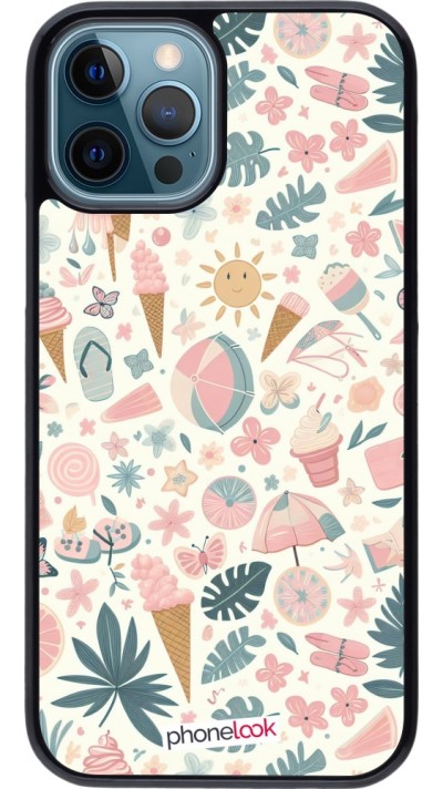 iPhone 12 / 12 Pro Case Hülle - Sommer Pink Muster