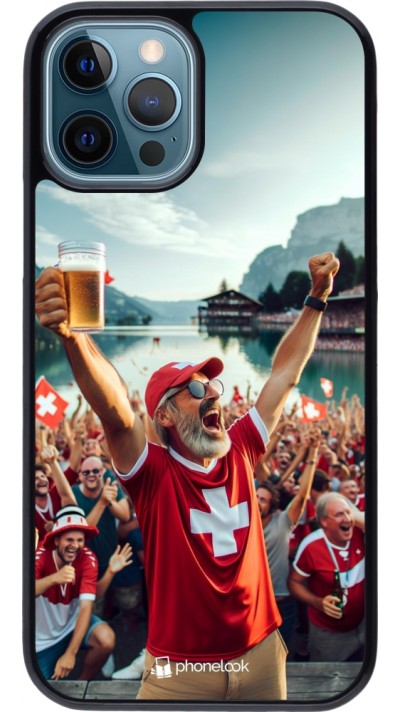 Coque iPhone 12 / 12 Pro - Victoire suisse fan zone Euro 2024