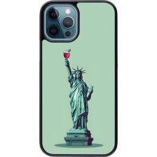 iPhone 12 / 12 Pro Case Hülle - Freiheitsstatue mit einem Glas Wein