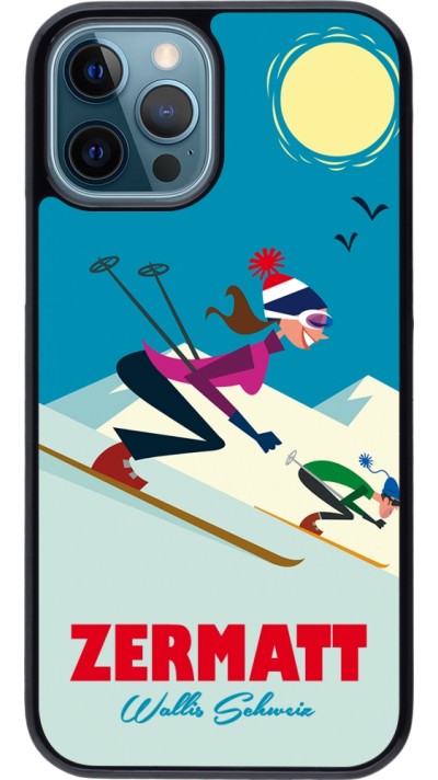 Coque iPhone 12 / 12 Pro - Zermatt Ski Downhill