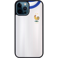 iPhone 12 / 12 Pro Case Hülle - Silikon schwarz Frankreich Away personalisierbares Fussballtrikot