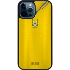 iPhone 12 / 12 Pro Case Hülle - Silikon schwarz Fussballtrikot Ukraine