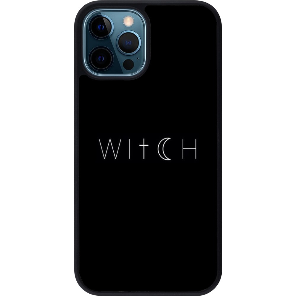 iPhone 12 / 12 Pro Case Hülle - Silikon schwarz Halloween 22 witch word