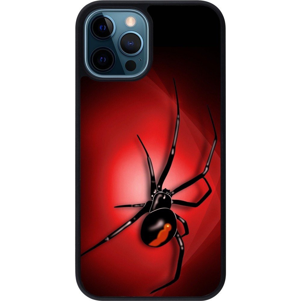 iPhone 12 / 12 Pro Case Hülle - Silikon schwarz Halloween 2023 spider black widow