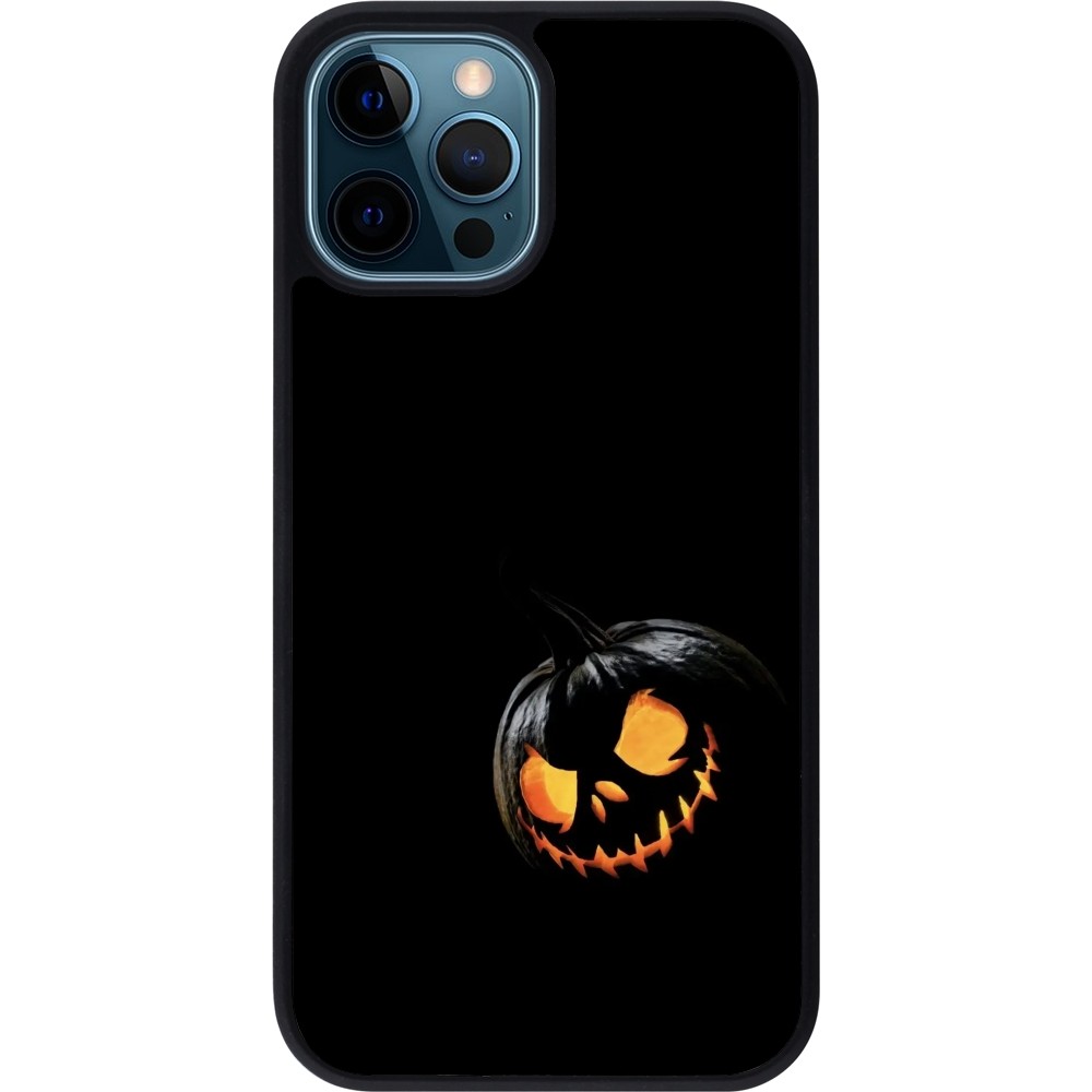 iPhone 12 / 12 Pro Case Hülle - Silikon schwarz Halloween 2023 discreet pumpkin