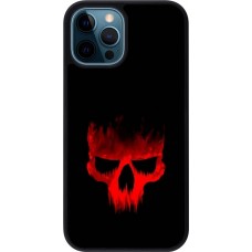 iPhone 12 / 12 Pro Case Hülle - Silikon schwarz Halloween 2023 scary skull