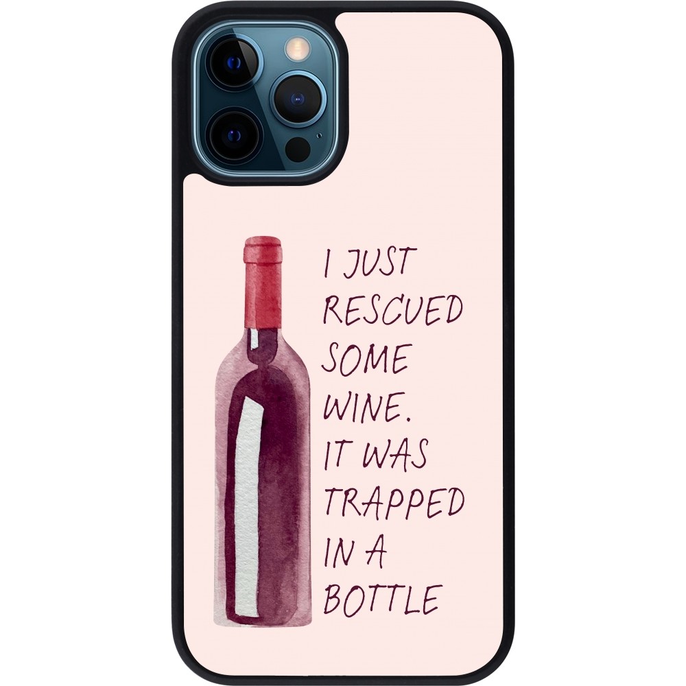 iPhone 12 / 12 Pro Case Hülle - Silikon schwarz I just rescued some wine