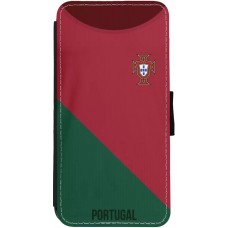 iPhone 12 / 12 Pro Case Hülle - Wallet schwarz Fussballtrikot Portugal2022