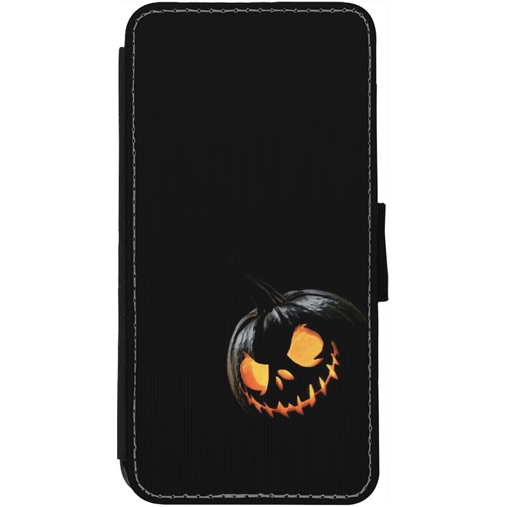 iPhone 12 / 12 Pro Case Hülle - Wallet schwarz Halloween 2023 discreet pumpkin