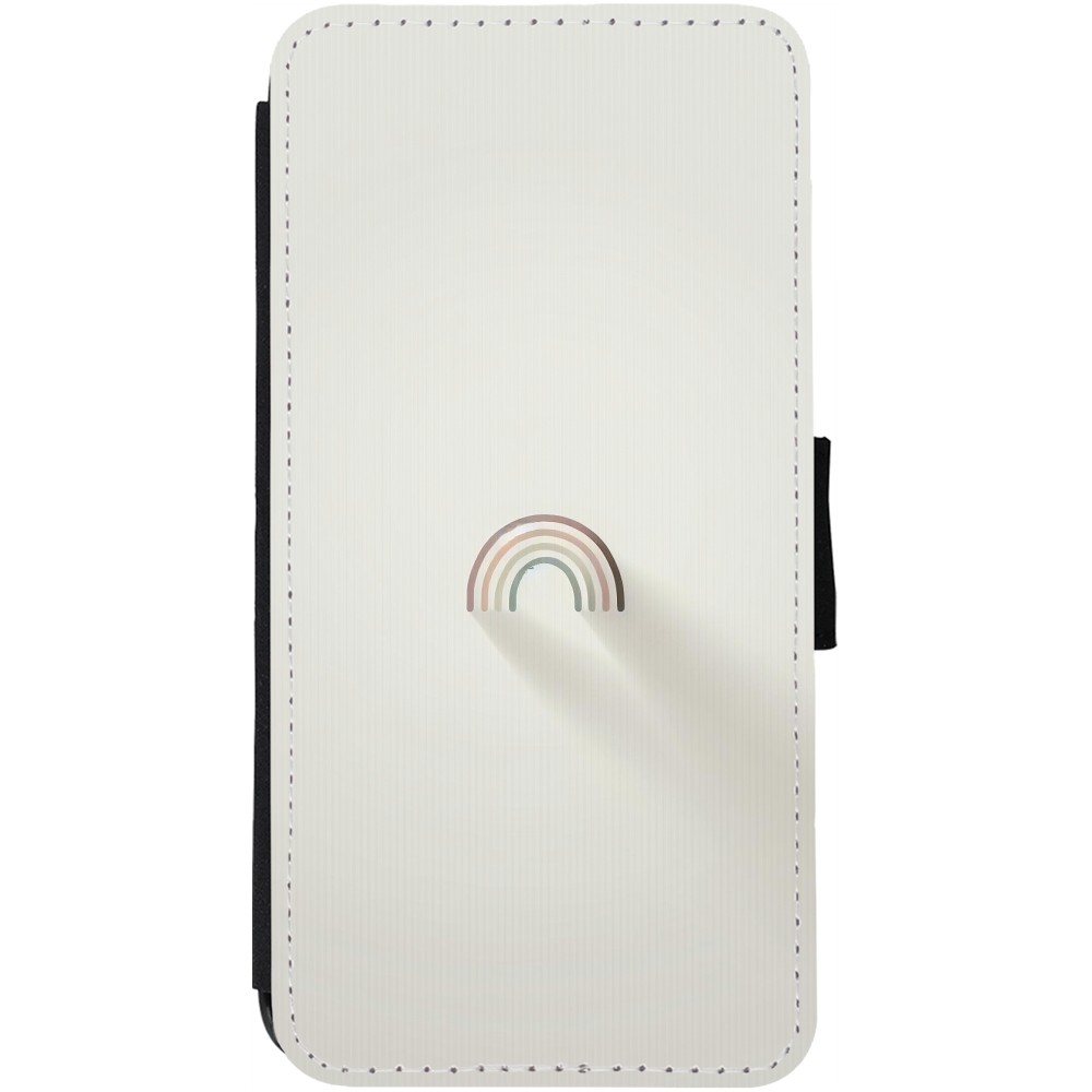 iPhone 12 / 12 Pro Case Hülle - Wallet schwarz Mini Regenbogen Minimal