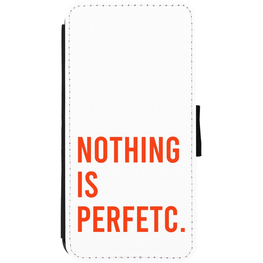 iPhone 12 / 12 Pro Case Hülle - Wallet schwarz Nothing is Perfetc