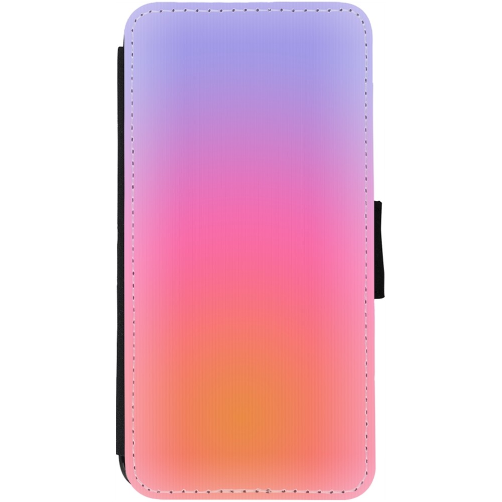 iPhone 12 / 12 Pro Case Hülle - Wallet schwarz Orange Pink Blue Gradient