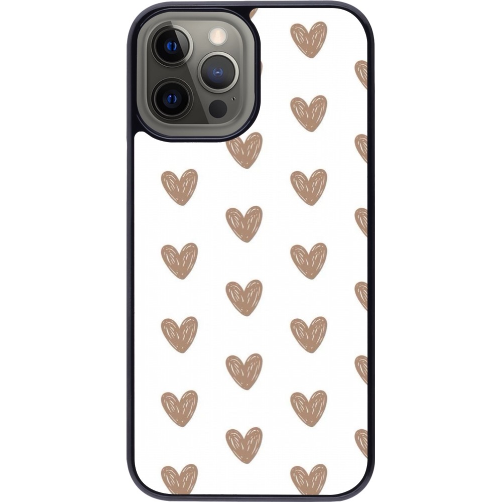 iPhone 12 Pro Max Case Hülle - Autumn 2024 brown hearts