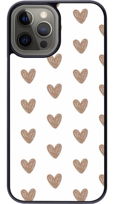 iPhone 12 Pro Max Case Hülle - Autumn 2024 brown hearts