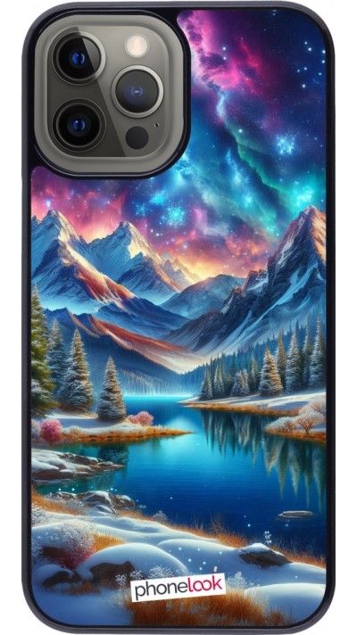 iPhone 12 Pro Max Case Hülle - Fantasiebergsee Himmel Sterne