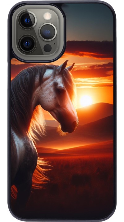 iPhone 12 Pro Max Case Hülle - Majestätischer Sonnenuntergang Pferd