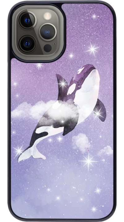 Coque iPhone 12 Pro Max - Whale in sparking stars