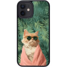 iPhone 12 mini Case Hülle - Cat Summer Palms