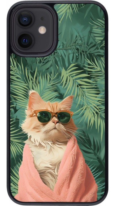 iPhone 12 mini Case Hülle - Cat Summer Palms