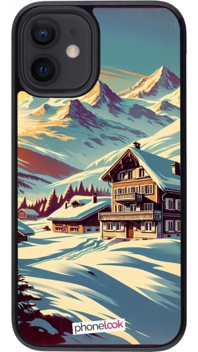 iPhone 12 mini Case Hülle - Chalet Berg verschneit