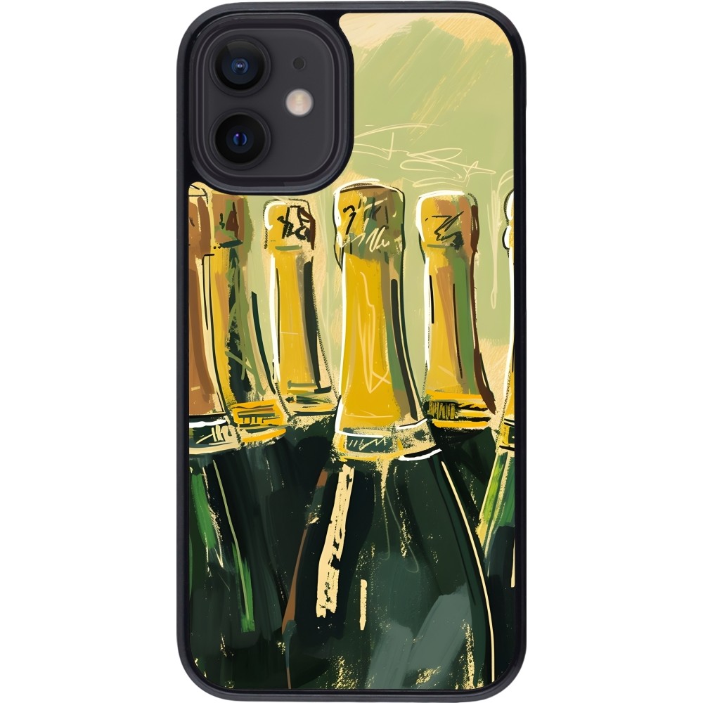 iPhone 12 mini Case Hülle - Champagne Malerei