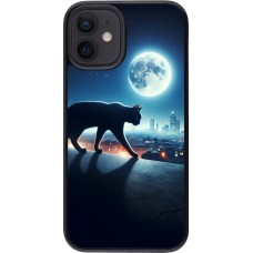 iPhone 12 mini Case Hülle - Schwarze Katze unter dem Vollmond