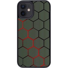 Hülle iPhone 12 mini - Geometric Line red