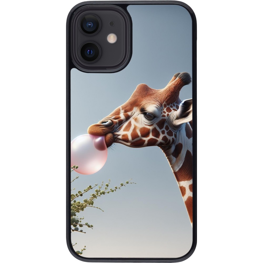 iPhone 12 mini Case Hülle - Giraffe mit Blase