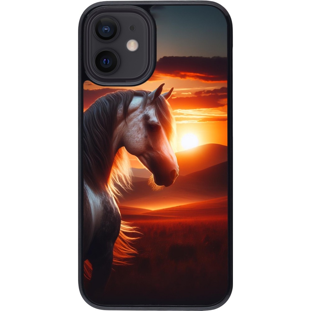 iPhone 12 mini Case Hülle - Majestätischer Sonnenuntergang Pferd