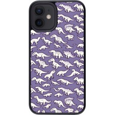 iPhone 12 mini Case Hülle - Mini-Dino-Muster violett