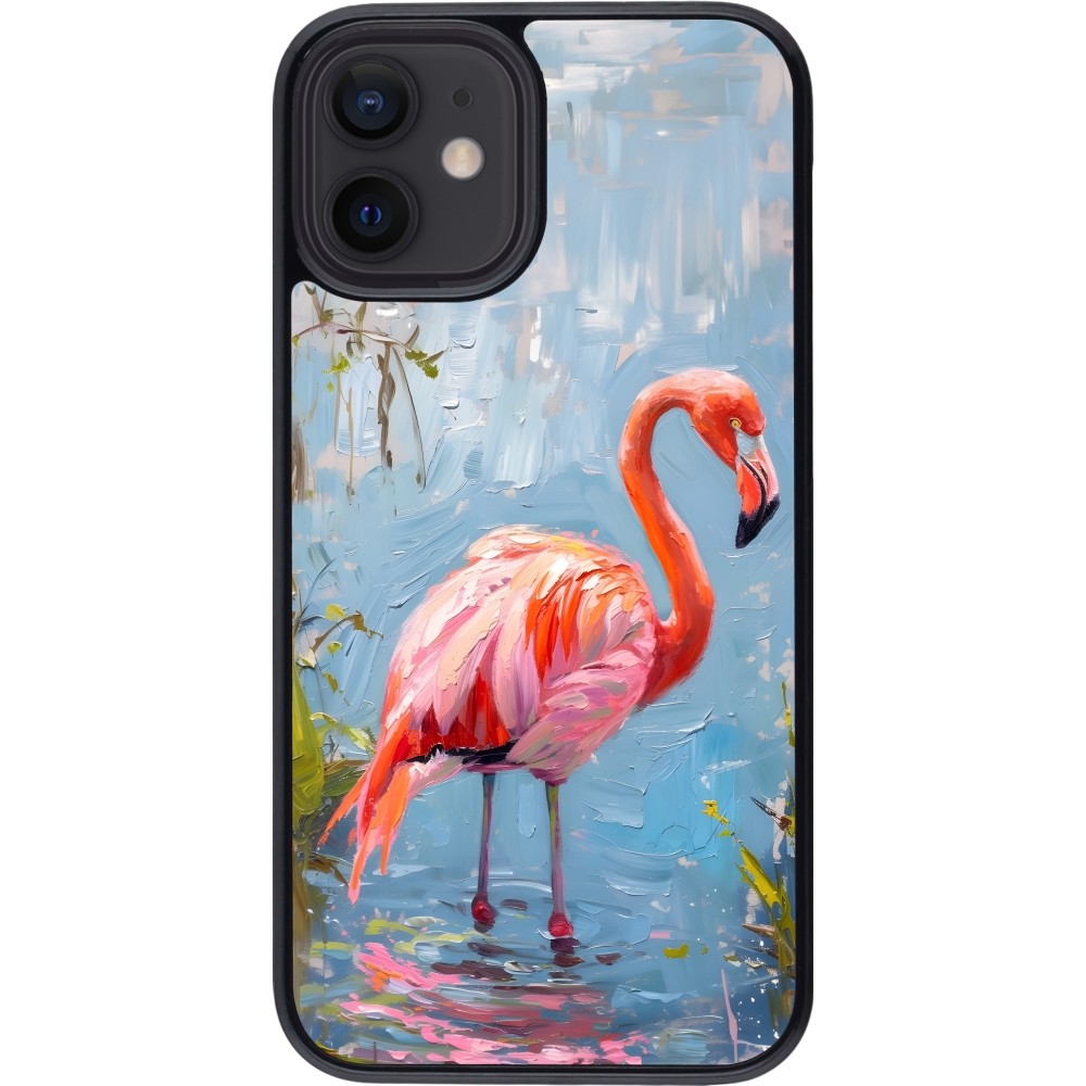 iPhone 12 mini Case Hülle - Paint Flamingo