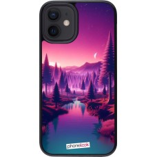 iPhone 12 mini Case Hülle - Lila-rosa Landschaft