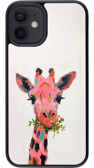 iPhone 12 mini Case Hülle - Pink Girafe Paint