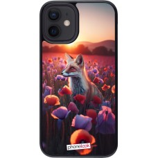 iPhone 12 mini Case Hülle - Purpurroter Fuchs bei Dammerung