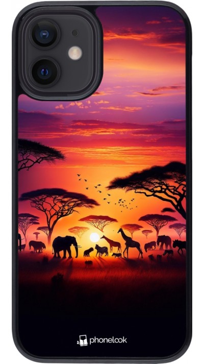 iPhone 12 mini Case Hülle - Safari Sonnenuntergang Wildtiere