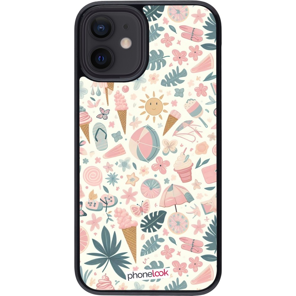 iPhone 12 mini Case Hülle - Sommer Pink Muster