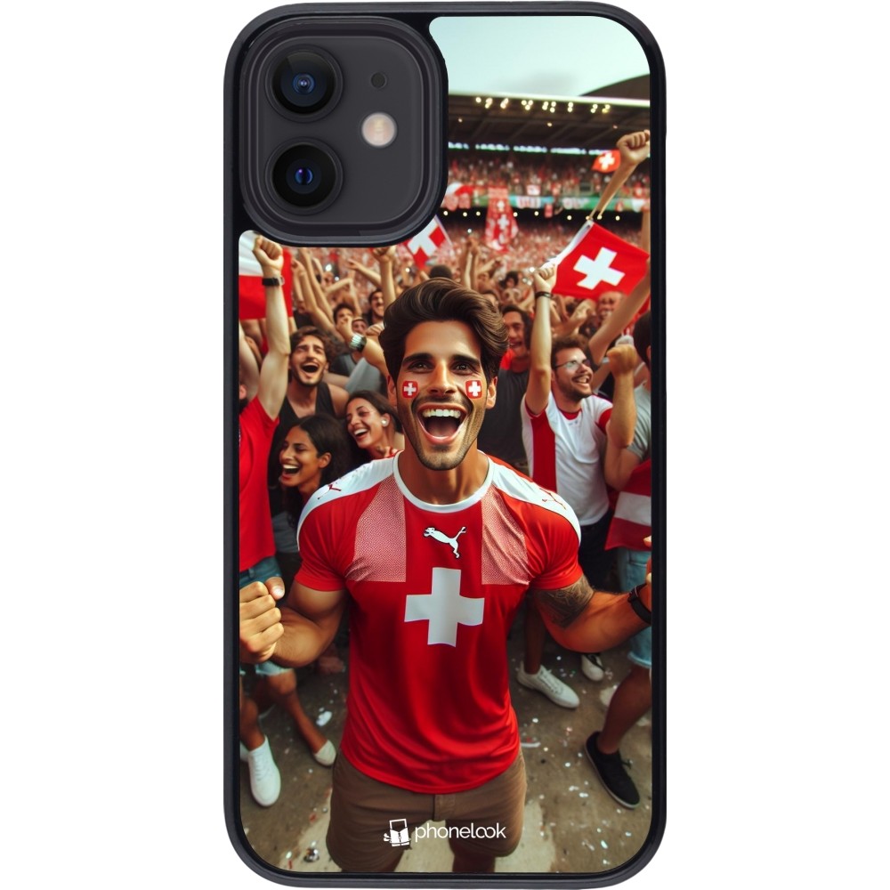 iPhone 12 mini Case Hülle - Schweizer Fan Euro 2024