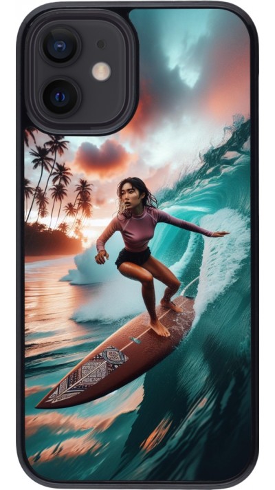 iPhone 12 mini Case Hülle - Surferin aus Bali