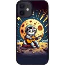 iPhone 12 mini Case Hülle - Silikon schwarz AstroKatze RockMond