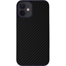 Hülle iPhone 12 mini - Silikon schwarz Carbon Basic