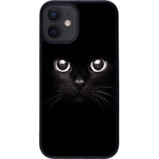 Hülle iPhone 12 mini - Silikon schwarz Cat eyes