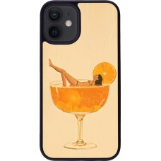 iPhone 12 mini Case Hülle - Silikon schwarz Cocktail Bath Vintage