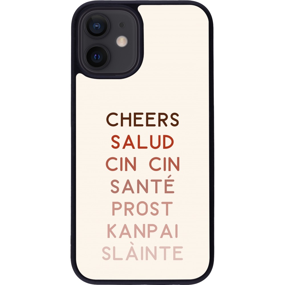 iPhone 12 mini Case Hülle - Silikon schwarz Cocktail Cheers Salud