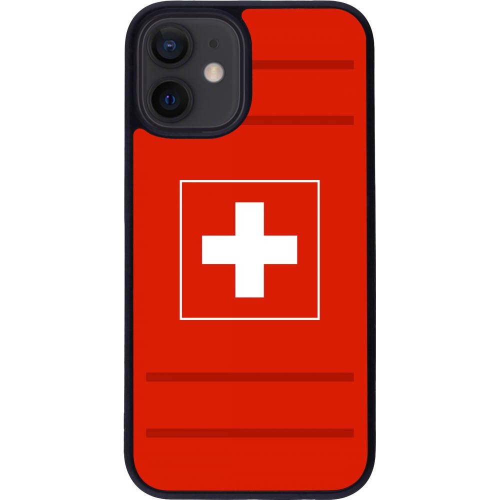 Hülle iPhone 12 mini - Silikon schwarz Euro 2020 Switzerland