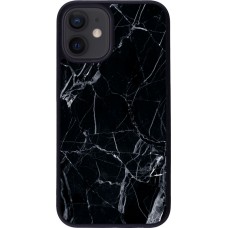 Hülle iPhone 12 mini - Silikon schwarz Marble Black 01